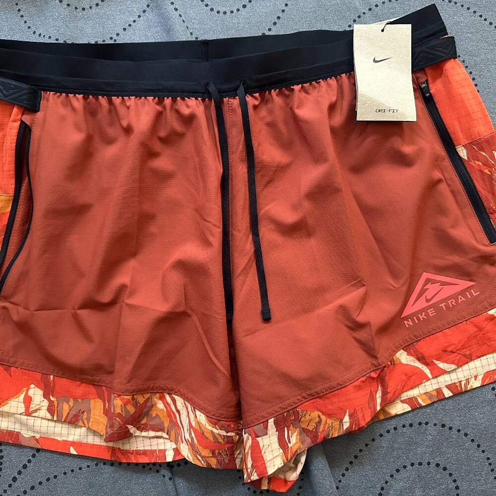 NIKE TRAIL RUNNING SHORTS BRIEF BUILT IN SIZE 2XL MEN $60.00